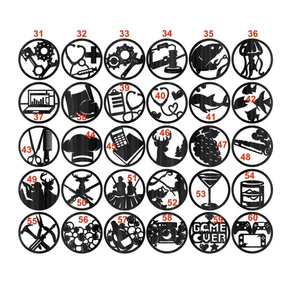 The Everything SQUARE Wood Sign 19 Sign Options 127 Different Changeable Icons - Picture 7 of 10